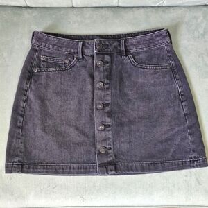 American Eagle Dark Wash Super Hi-Rise A-Line Button Front Jean Skirt Size 6